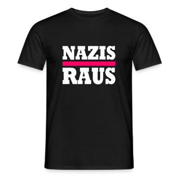 Nazis raus - Männer T-Shirt - Schwarz - Vorne - AI Model Male 178 light (178cm)
