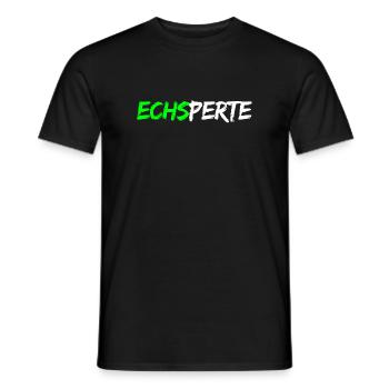 Echsperte - Experte, lustiger Wortwitz - Männer T-Shirt - Schwarz - Vorne - AI Model Male 178 light (178cm)