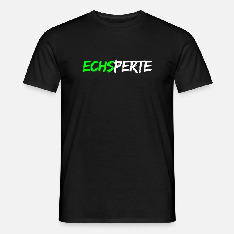 Echsperte - Experte, lustiger Wortwitz - Männer T-Shirt - Schwarz