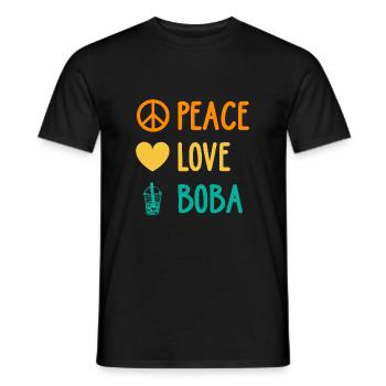 Peace Love Boba Graphic Tea Lover Tea Drinker Bubb - Männer T-Shirt - Schwarz - Vorne - AI Model Male 178 light (178cm)