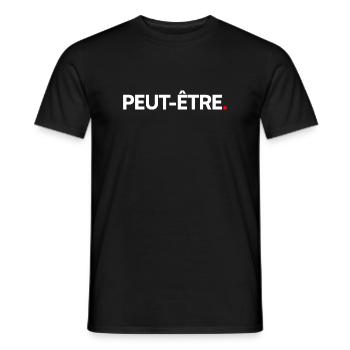 VIELLEICHT | Minimalistischer humoristischer Ausdruck - Männer T-Shirt - Schwarz - Vorne - AI Model Male 178 light (178cm)