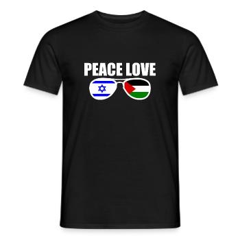 Peace and love for israel free palestine - T-shirt homme - noir - Devant - AI Model Male 178 light (178cm)