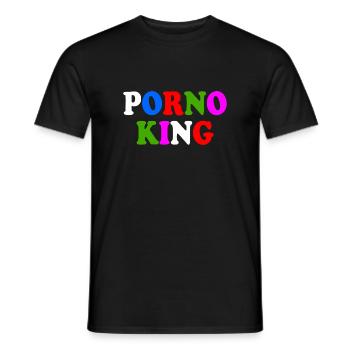 Porno king - Männer T-Shirt - Schwarz - Vorne - AI Model Male 178 light (178cm)