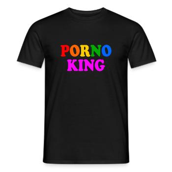 Porno king gay - Männer T-Shirt - Schwarz - Vorne - AI Model Male 178 light (178cm)