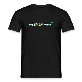 Yo! Spicy Mofos. | Retro Streetwear Statement - Männer T-Shirt - Schwarz - Vorne - AI Model Male 178 light (178cm)