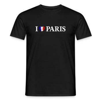 J’adore Paris, France - T-shirt homme - noir - Devant - AI Model Male 178 light (178cm)