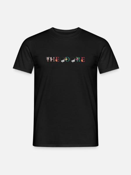 THEODORE Nome Arte Con Fiori Ricamati - T-shirt uomo - nero