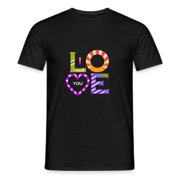 I love you - Men's T-Shirt - black - Front - AI Model Male 178 light (178cm)