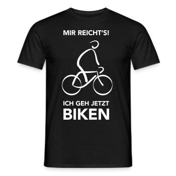 Fahrrad fahren biken Mountainbike MTB - Männer T-Shirt - Schwarz - Vorne - AI Model Male 178 light (178cm)