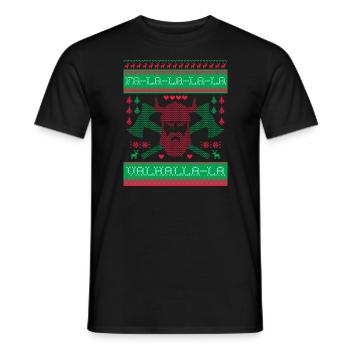 Viking Ugly Christmas| Valhalla Viking Song - Men's T-Shirt - black - Front - AI Model Male 178 light (178cm)