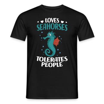 Seahorse | Sea Seahorse Animals Fish Gift - Men's T-Shirt - black - Front - AI Model Male 178 light (178cm)
