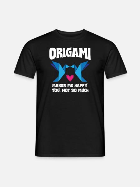 Origami Makes Me Happy - Men's T-Shirt - black