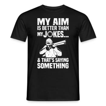 Trapschießen | Schießsport Fallenschießen Geschenk - Männer T-Shirt - Schwarz - Vorne - AI Model Male 178 light (178cm)