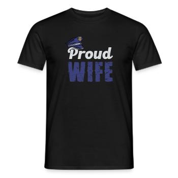 Proud Wife Police Theme - Men's T-Shirt - black - Front - AI Model Male 178 light (178cm)