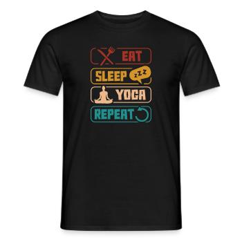 Eat Sleep Yoga Repeat Relaxation - Men's T-Shirt - black - Front - AI Model Male 178 light (178cm)