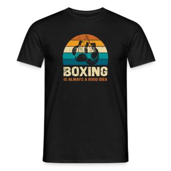 La boxe est toujours une bonne idée - T-shirt homme - noir - Devant - AI Model Male 178 light (178cm)