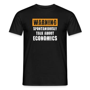 Achtung Spontane Gespräche Über Wirtschaft - Männer T-Shirt - Schwarz - Vorne - AI Model Male 178 light (178cm)