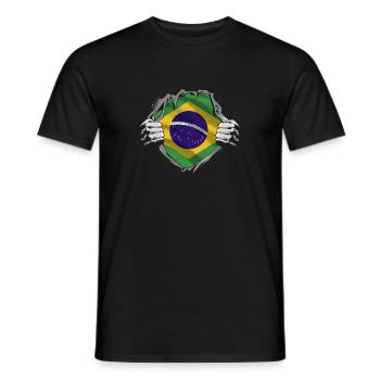 Brasilianische Flagge Stärke Stolz - Männer T-Shirt - Schwarz - Vorne - AI Model Male 178 light (178cm)