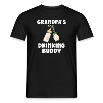 Grandpa's Drinking Buddy Funny Motif - Men's T-Shirt - black - Front - AI Model Male 178 light (178cm)