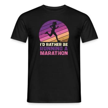 Prefer to Run a Marathon Silhouette - Men's T-Shirt - black - Front - AI Model Male 178 light (178cm)