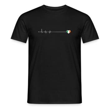 Heartbeat ireland flag - Men's T-Shirt - black - Front - AI Model Male 178 light (178cm)