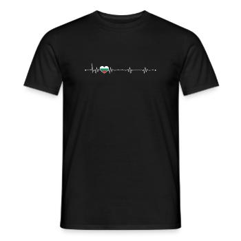 Heartbeat drapeau de la Bulgarie - T-shirt homme - noir - Devant - AI Model Male 178 light (178cm)