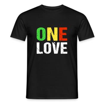 One Love Reggae Musik Jamaica - Männer T-Shirt - Schwarz - Vorne - AI Model Male 178 light (178cm)