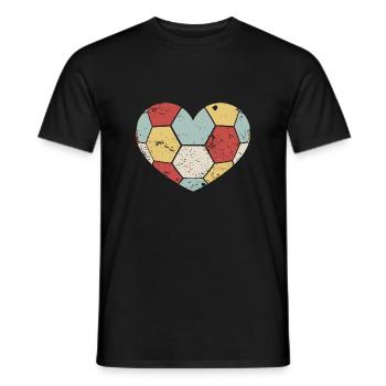 Handball Herz Valentinstag Geschenk Retro - Männer T-Shirt - Schwarz - Vorne - AI Model Male 178 light (178cm)