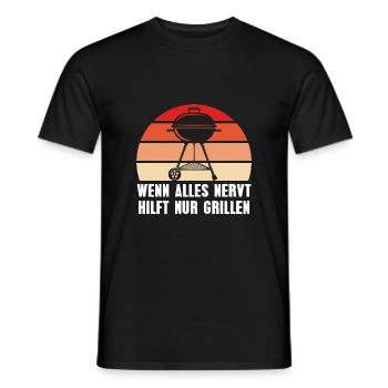 Grillen Alles nervt Grillsaison BBQ Grill - Männer T-Shirt - Schwarz - Vorne - AI Model Male 178 light (178cm)