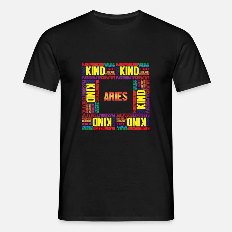 Sternzeichen Widder - Männer T-Shirt - Schwarz