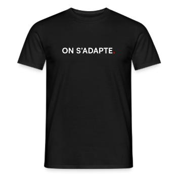 ON S’ADAPTE. Design Minimal Motivation - T-shirt homme - noir - Devant - AI Model Male 178 light (178cm)