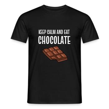 Calm and Eat calme et choco addict gift - T-shirt homme - noir - Devant - AI Model Male 178 light (178cm)
