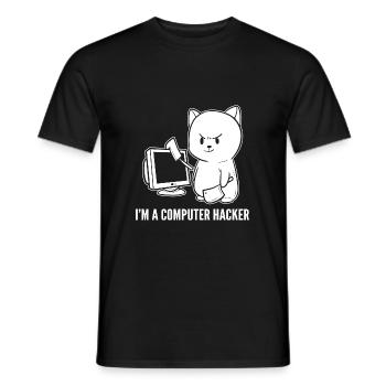Computer-Hacker Lustiger Computer-Geek. Geschenk - Männer T-Shirt - Schwarz - Vorne - AI Model Male 178 light (178cm)