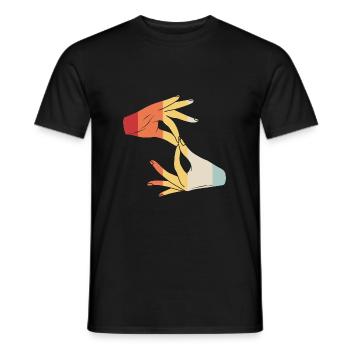 Langue des signes ASL sourd - T-shirt homme - noir - Devant - AI Model Male 178 light (178cm)
