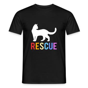 Katzenrettung Tierrechte Tierrettung Tierheim - Männer T-Shirt - Schwarz - Vorne - AI Model Male 178 light (178cm)