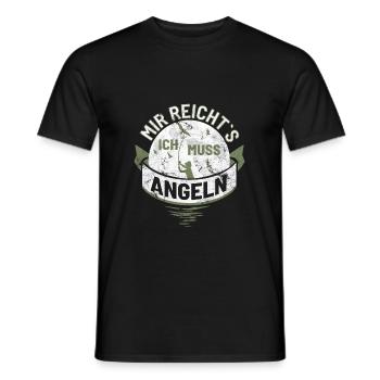Mir reichts ich muss Angeln Angler Angel Sprüche - Männer T-Shirt - Schwarz - Vorne - AI Model Male 178 light (178cm)