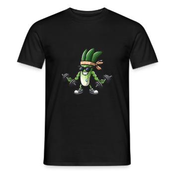 lustiges Bodybuilder Lauch im Gym für Kraftsport - Männer T-Shirt - Schwarz - Vorne - AI Model Male 178 light (178cm)