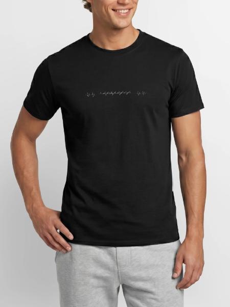 Heartbeat rowing - Men's T-Shirt - black - Front - AI Model Male 178 light (178cm)