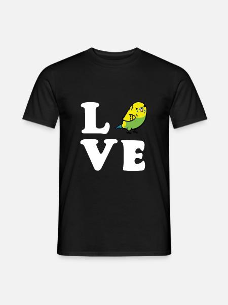 Love Budgie white - Men's T-Shirt - black