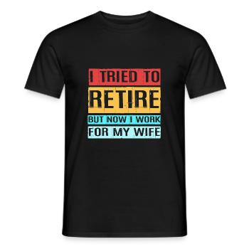 Retraité Retraité Retraité - T-shirt homme - noir - Devant - AI Model Male 178 light (178cm)
