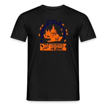 Venice Marathon 42K, Venezia Marathon, orange_blue - Männer T-Shirt - Schwarz - Vorne - AI Model Male 178 light (178cm)