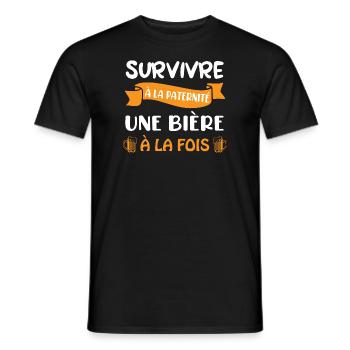 Survivre à la paternité une bière à la fois tshirt - T-shirt homme - noir - Devant - AI Model Male 178 light (178cm)