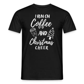 I run for coffee & christmas cheer - Men's T-Shirt - black - Front - AI Model Male 178 light (178cm)