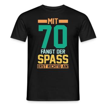 Siebzig Siebzigster 70 Jahre Geburtstag - Männer T-Shirt - Schwarz - Vorne - AI Model Male 178 light (178cm)