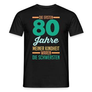 Achtzig Achtzigster 80 Jahre Geburtstag - Männer T-Shirt - Schwarz - Vorne - AI Model Male 178 light (178cm)