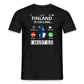 Drapeau de la Finlande Suomi Drapeau finlandais Aspect utilisé - T-shirt homme - noir - Devant - AI Model Male 178 light (178cm)