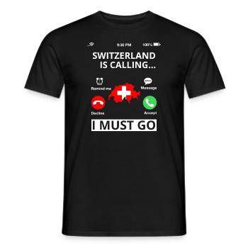 Suisse Flag Croix Vintage Occasion Look Suisse - T-shirt homme - noir - Devant - AI Model Male 178 light (178cm)