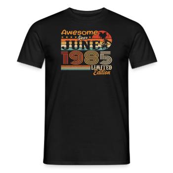 June 1985 Retro Vintage June 1985 birthday - Men's T-Shirt - black - Front - AI Model Male 178 light (178cm)