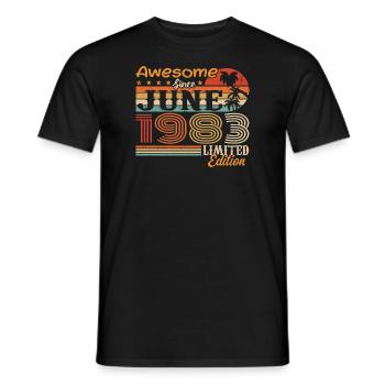 June 1983 Retro Vintage June 1983 birthday - Men's T-Shirt - black - Front - AI Model Male 178 light (178cm)