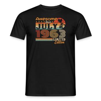 Juli 1963 Juli Geburtstagsgeschenk Juli 1963 - Männer T-Shirt - Schwarz - Vorne - AI Model Male 178 light (178cm)